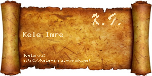 Kele Imre névjegykártya