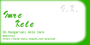 imre kele business card